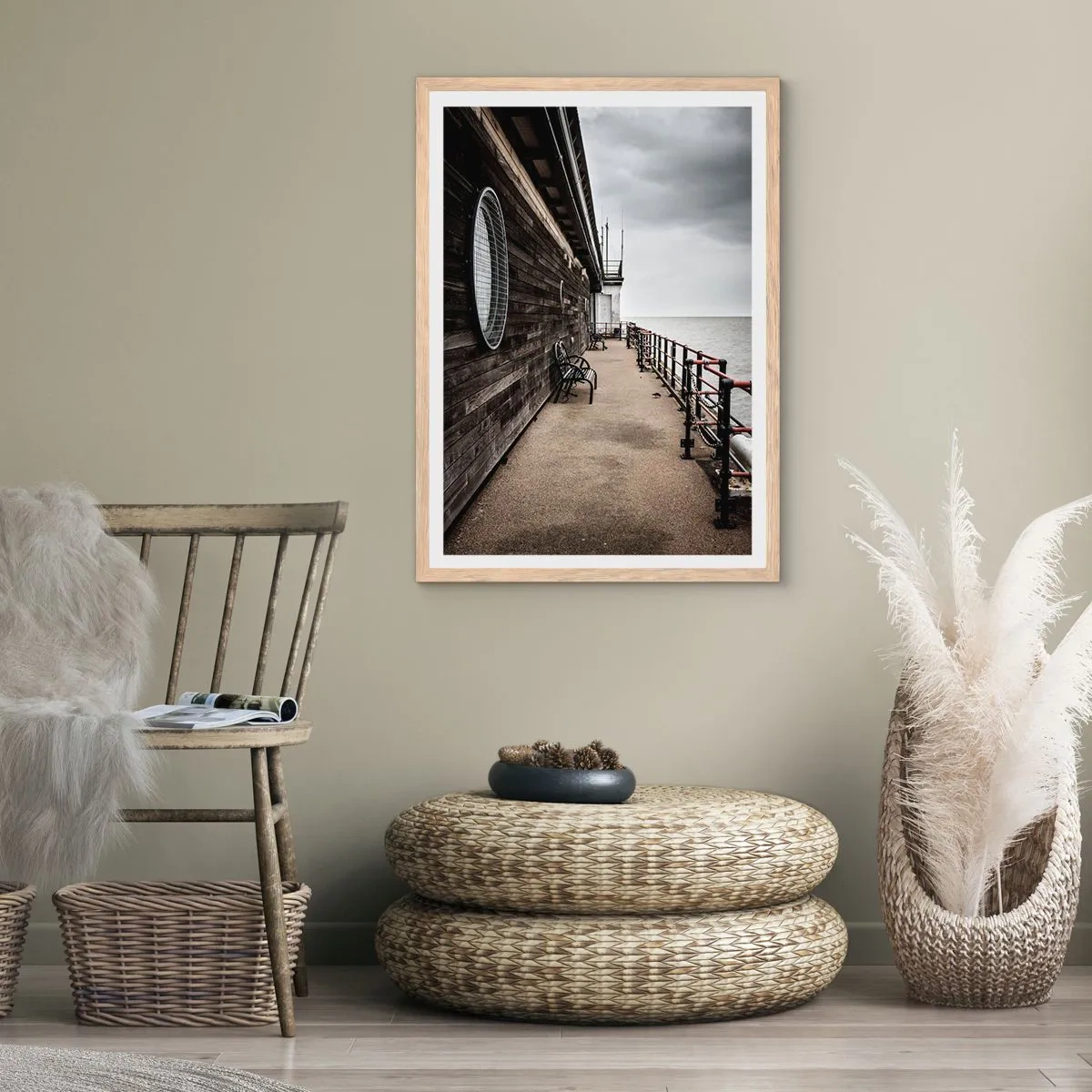 Poster in light oak frame - Time Has Stopped - 30x40 cm