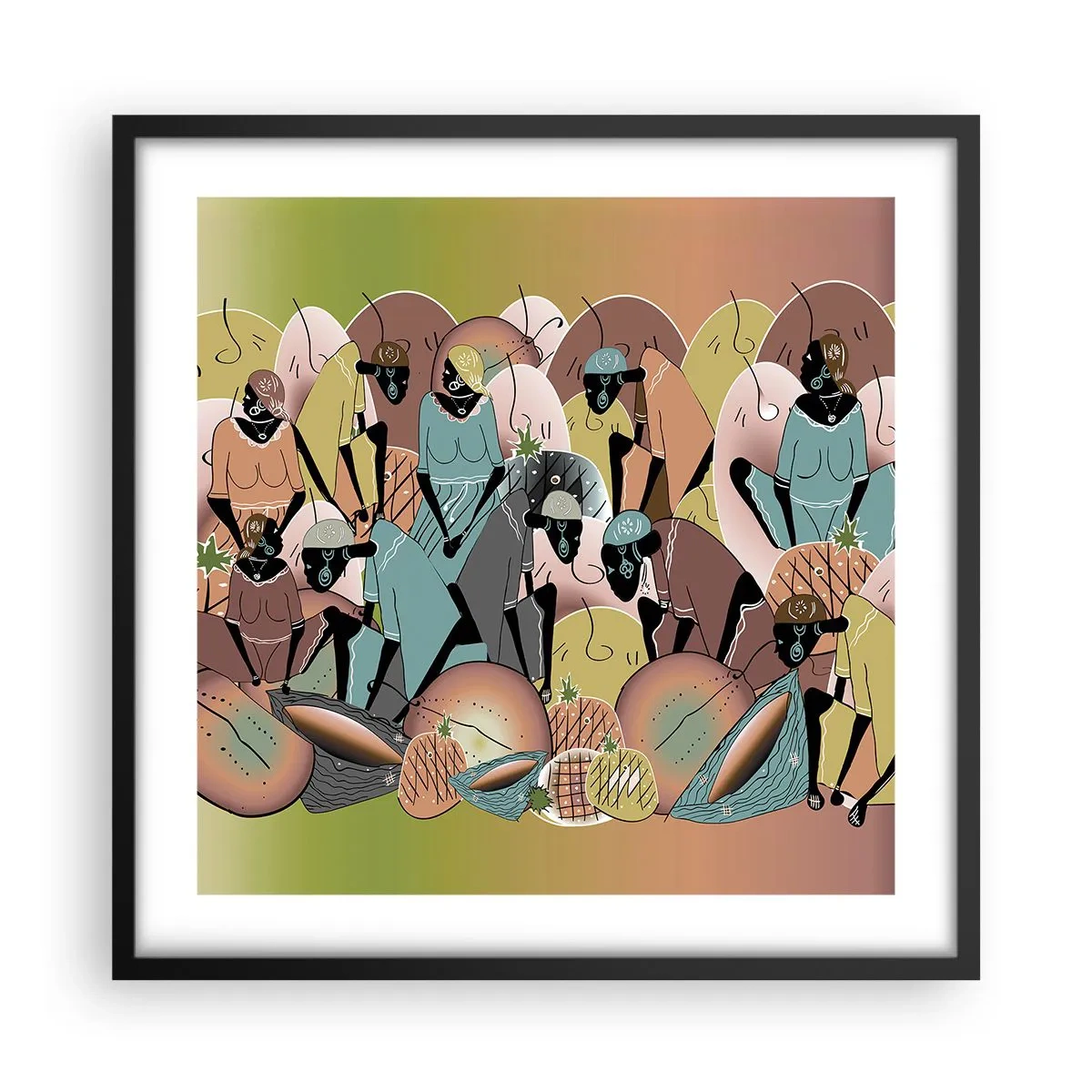 Poster in black frame - Big Holiday Is Coming - 50x50 cm