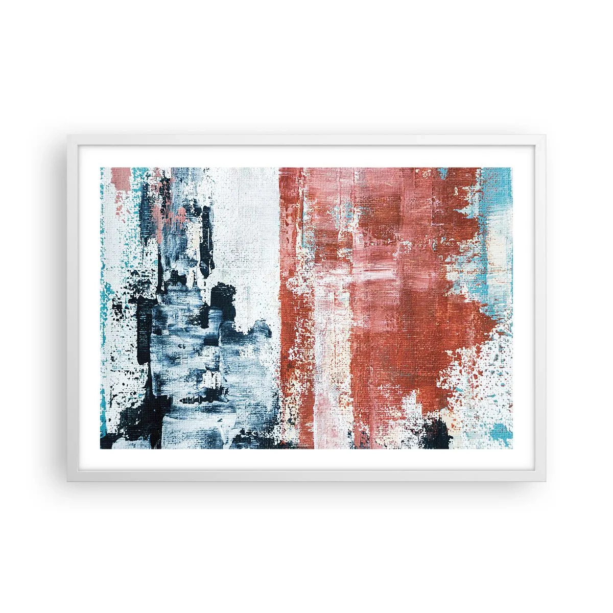 Poster in white frmae - Abstract Fifty Fifty - 70x50 cm