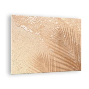 Glass picture - Beach and shade on the sand - 70x50cm - Shadow of a Hot Summer - Modern wall decoration for the living room and bedroom ARTTOR
