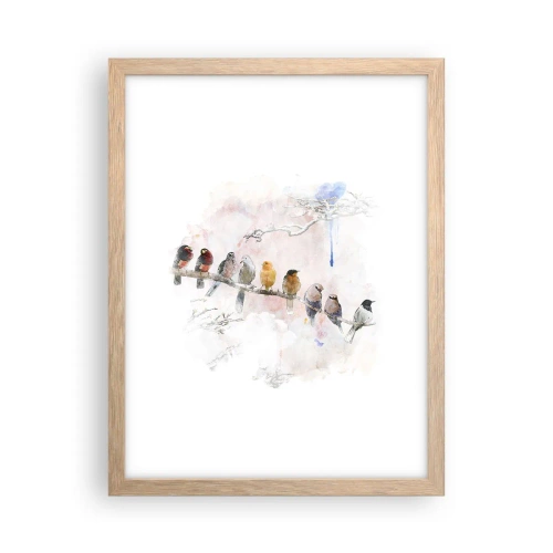Poster in light oak frame - Winged Encounter - 30x40 cm