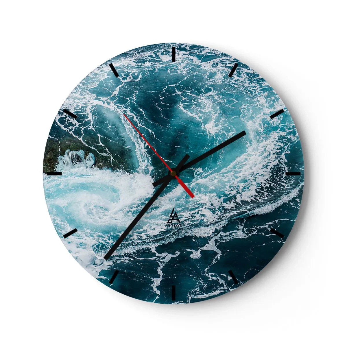 Wall clock - Clock on glass - Gate to the Earth's Interior - 40x40 cm