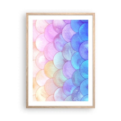 Poster in light oak frame - Pearl Scale - 50x70 cm