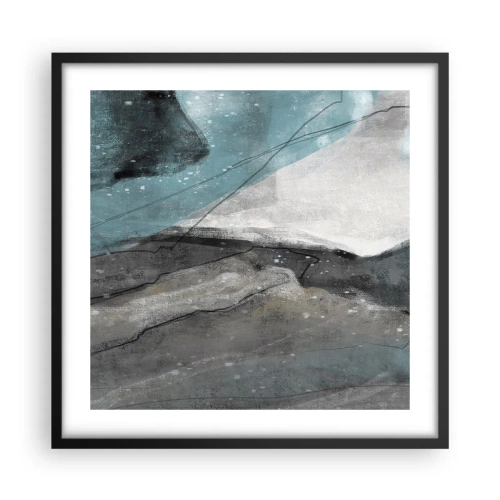 Poster in black frame - Abstract: Rocks and Ice - 50x50 cm