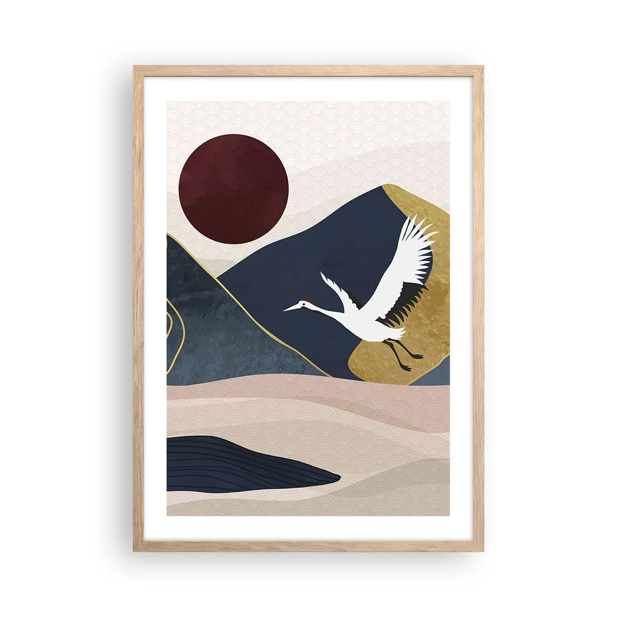 Poster in light oak frame - Another Day Has Flown By - 50x70 cm