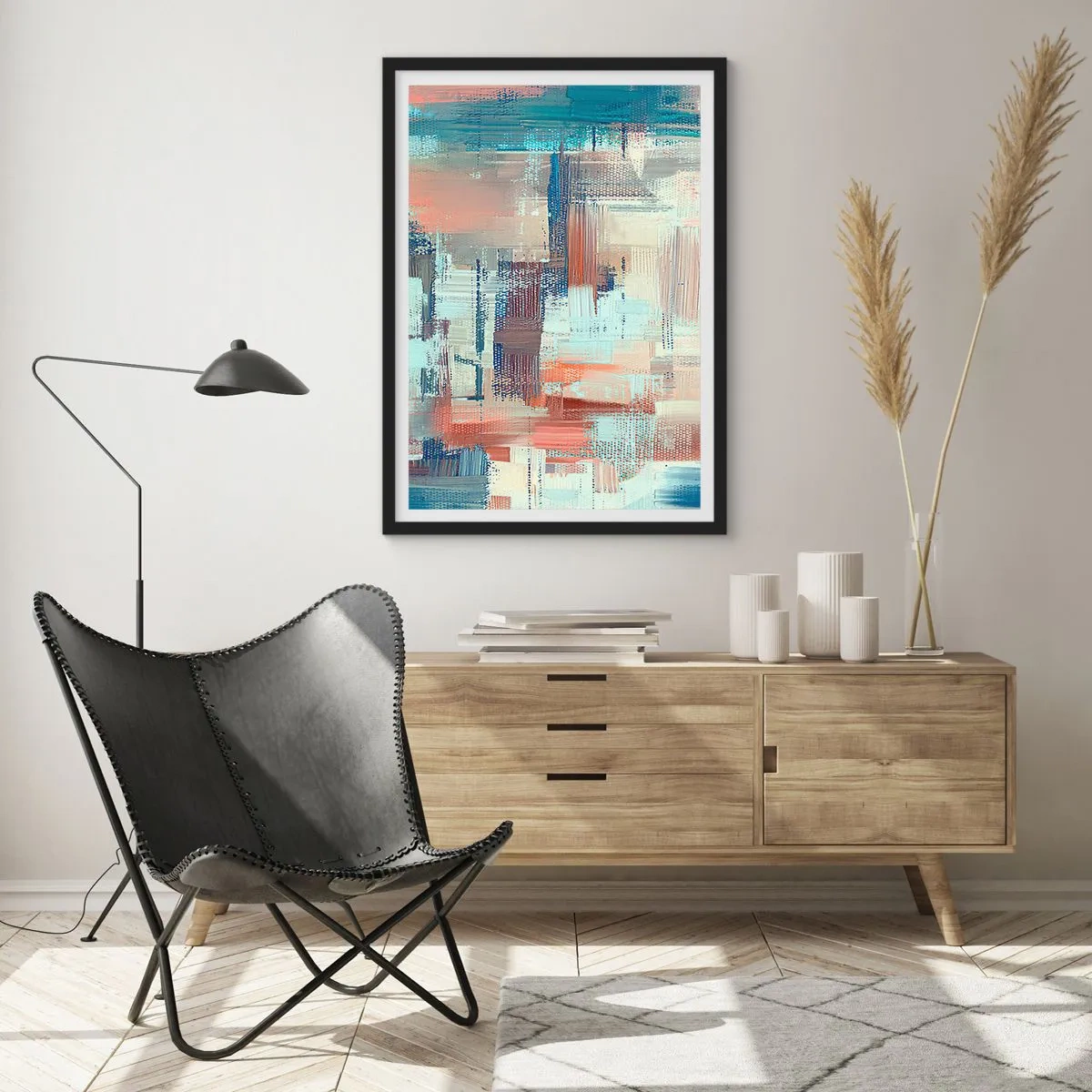 Poster in black frame - Reaching Light - 70x100 cm