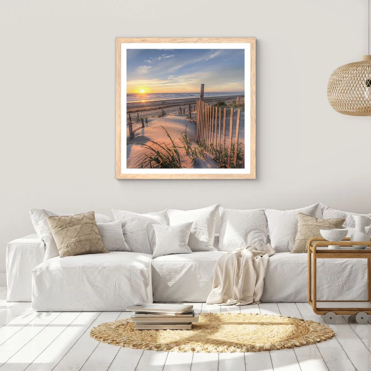 Poster in light oak frame - Light and Shade of the Wind - 40x40 cm