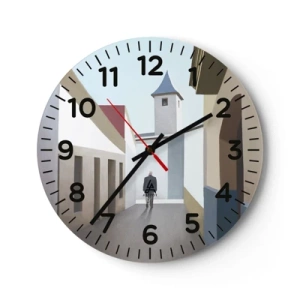 Wall clock - Clock on glass - Sunny Walk - 30x30 cm