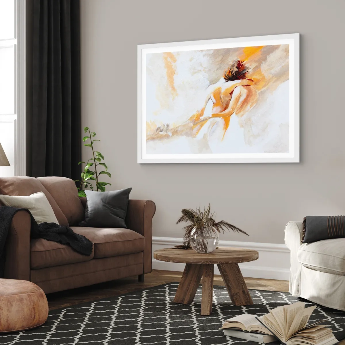 Poster in white frmae - Heavenly Embrace - 70x50 cm