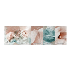 Photo Wallpaper Sample Premium Sand - Spirit of Romaticism - Flowers, Romantic, Roses - 100x30 cm