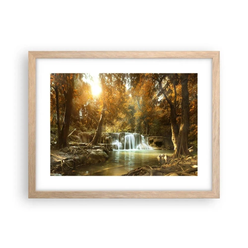 Poster in light oak frame - Park Cascade - 40x30 cm