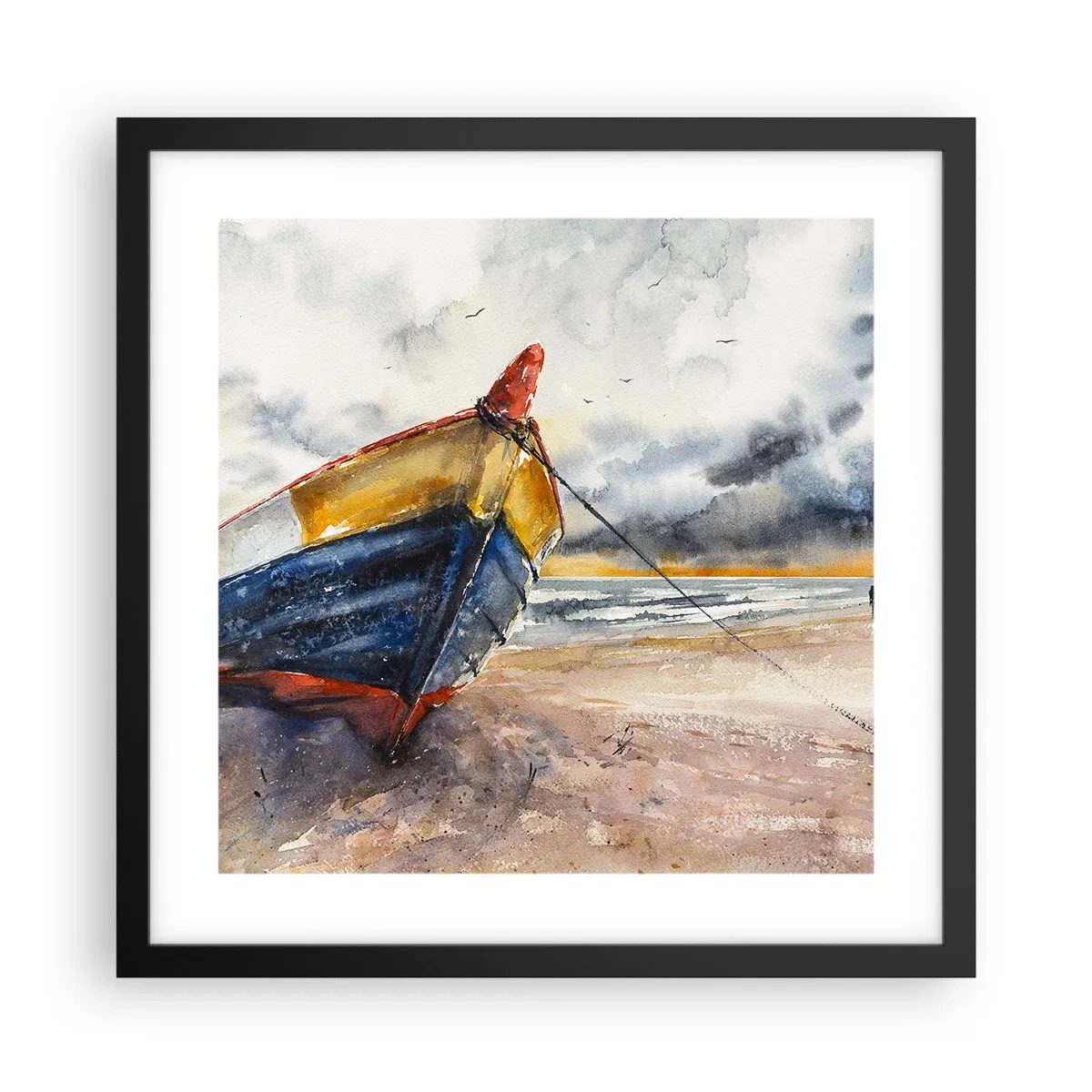 Poster in black frame - Rest On the Shore - 40x40 cm