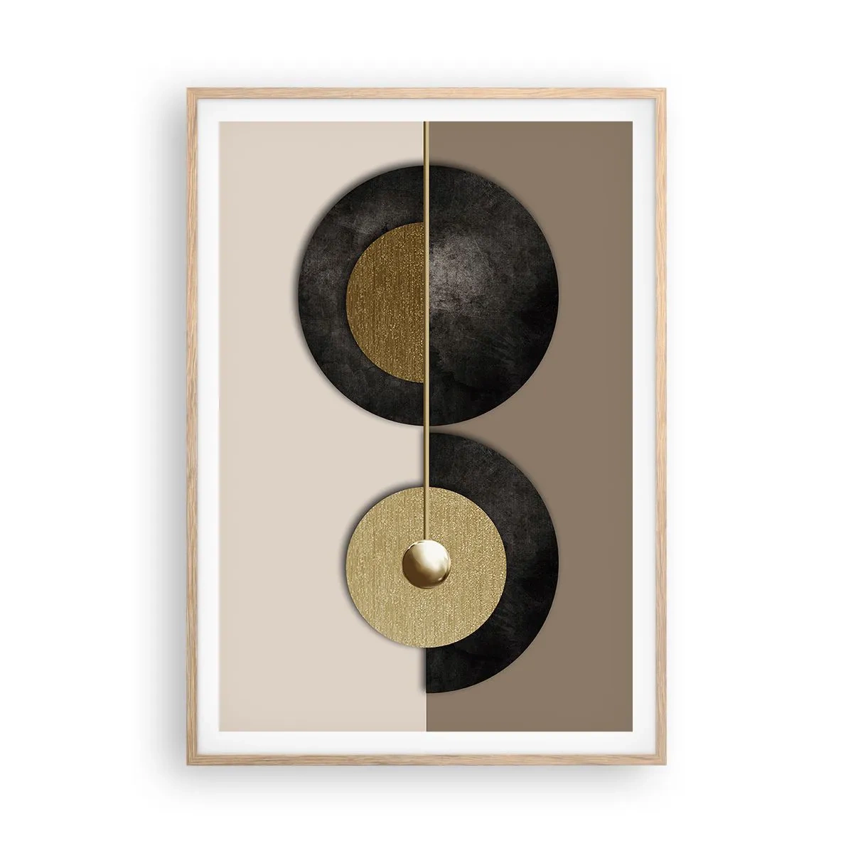 Poster in light oak frame - Variations on Wheel - 70x100 cm