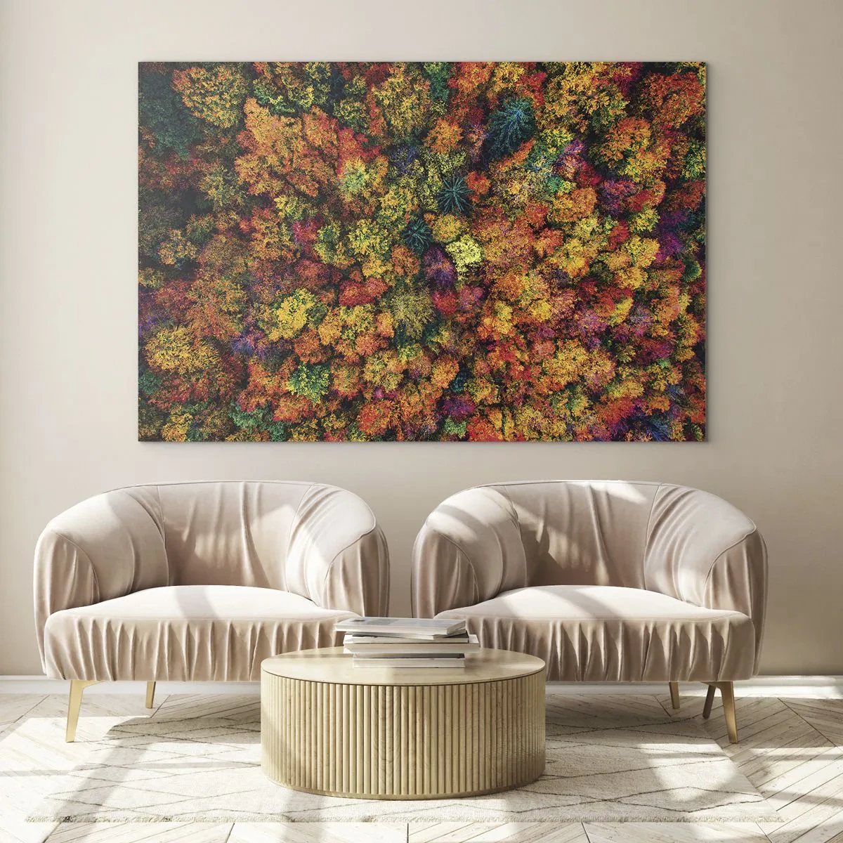 Glass picture - Bouquet of Autumn Flowers - 100x70 cm
