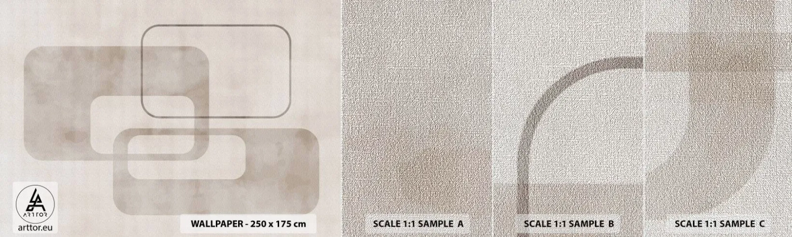 Photo Wallpaper Sample Premium Canvas - Geometrical Grout - Shapes, Minimalism, Bright - 100x30 cm