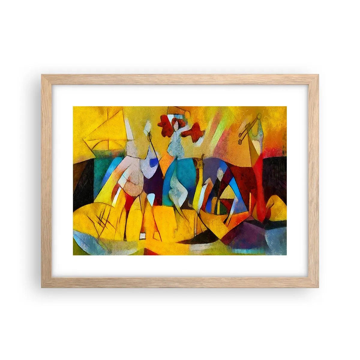 Poster in light oak frame - Sun -Life - Happiness - 40x30 cm