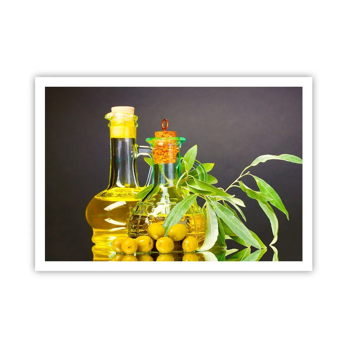 Poster - Still Life with Olives and Olive Oil - 100x70 cm
