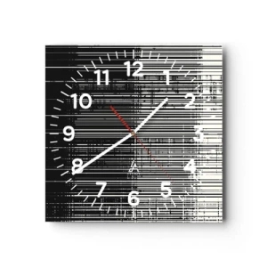 Wall clock - Clock on glass - Waves and Vibrations - 40x40 cm