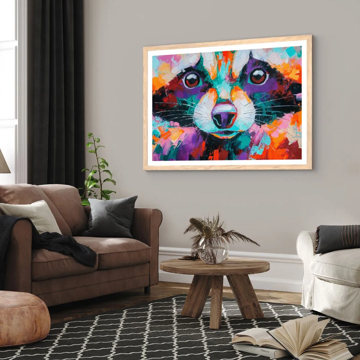 Poster in light oak frame - Only Good Emotions - 40x30 cm