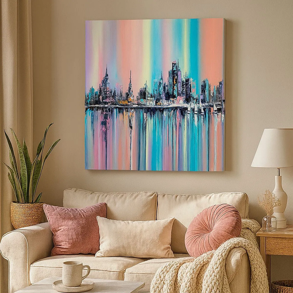 Canvas picture - Run down with Night Lights - 30x30 cm