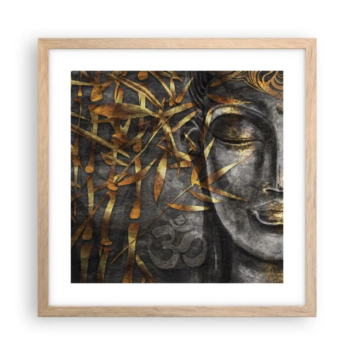 Poster in light oak frame - Feel the Peace - 40x40 cm