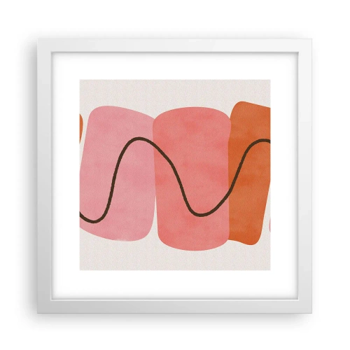 Poster in white frmae - Gentle Movement of forms - 30x30 cm