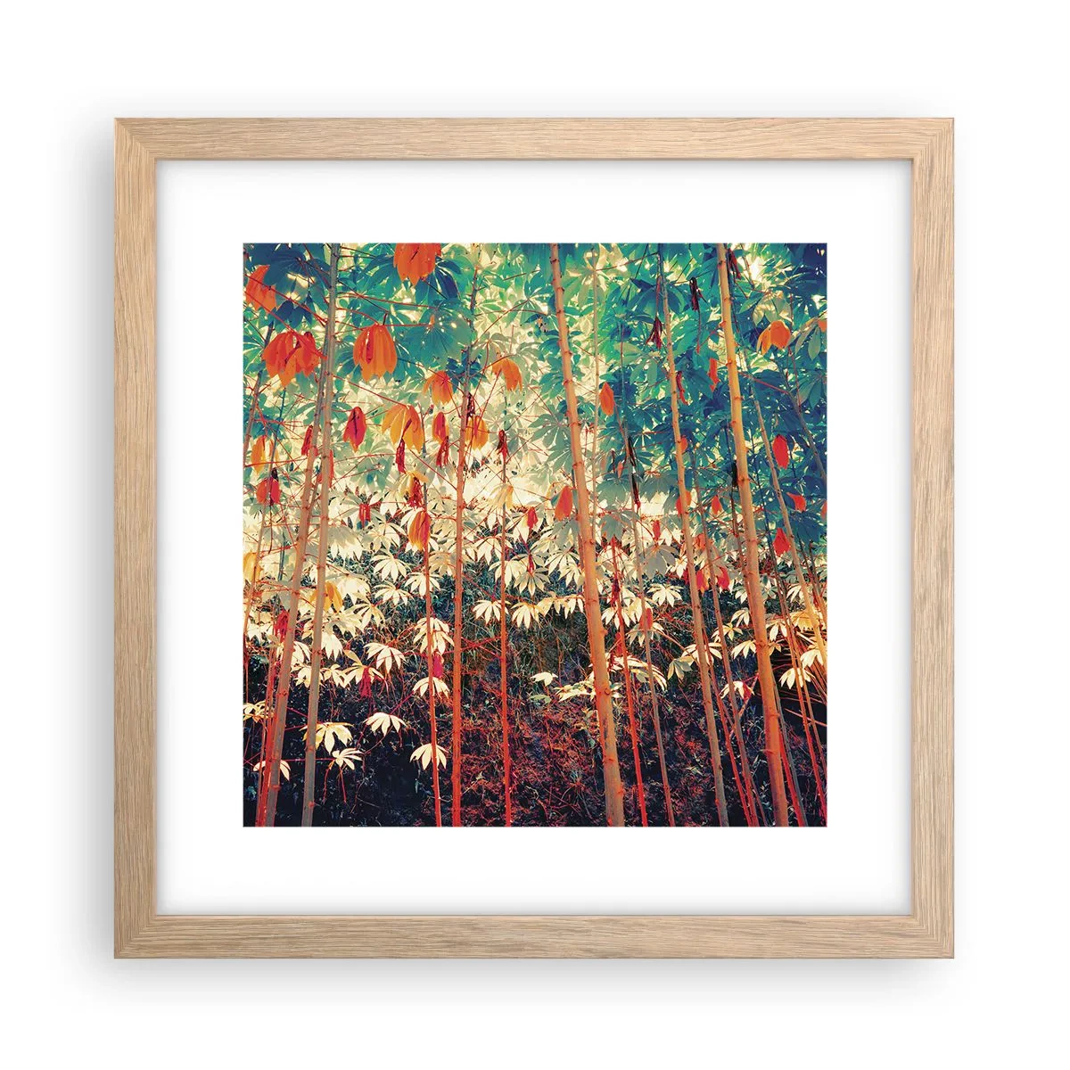 Poster in light oak frame - Secret Life of Leaves - 30x30 cm