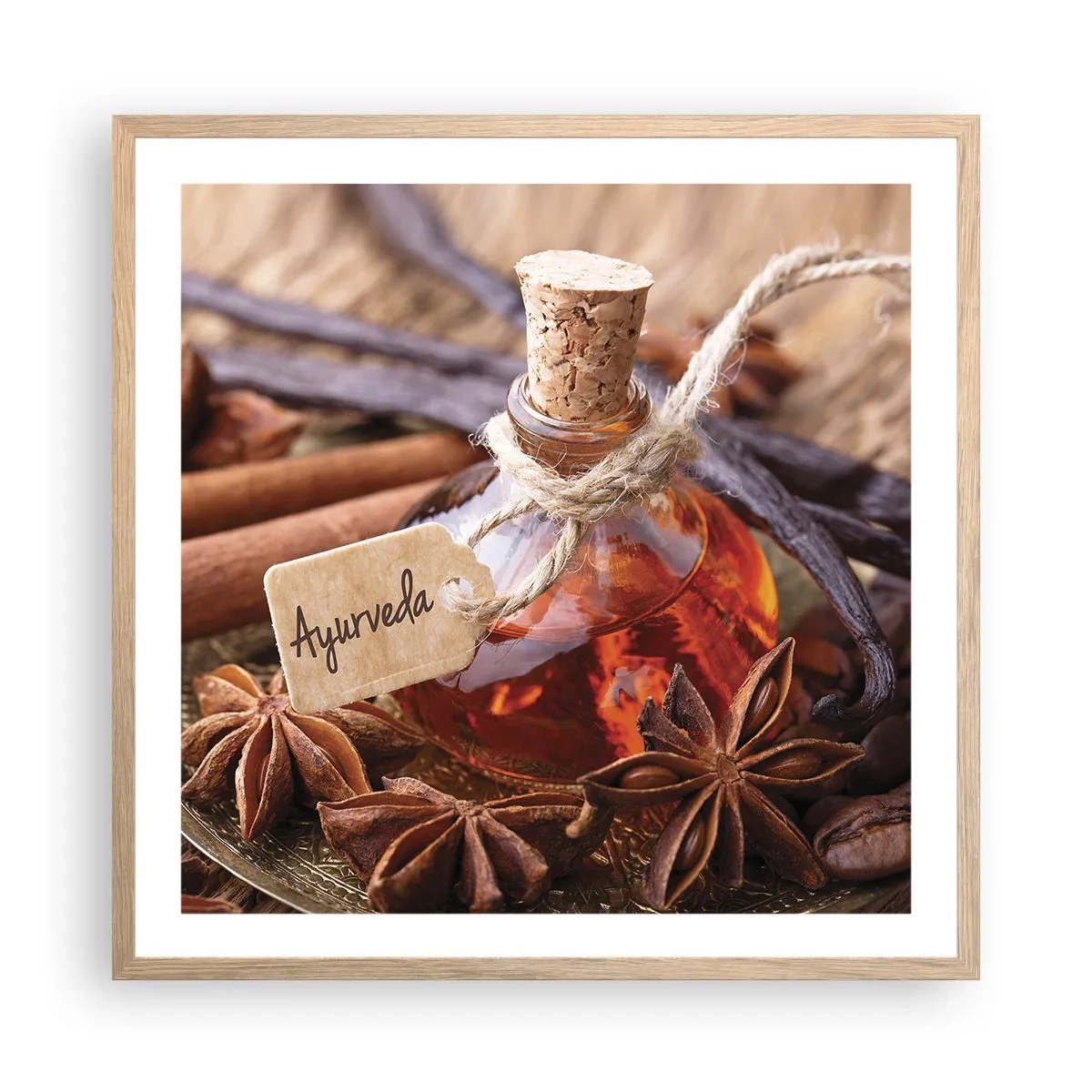 Poster in light oak frame - Unity of Body and Spirit - 60x60 cm