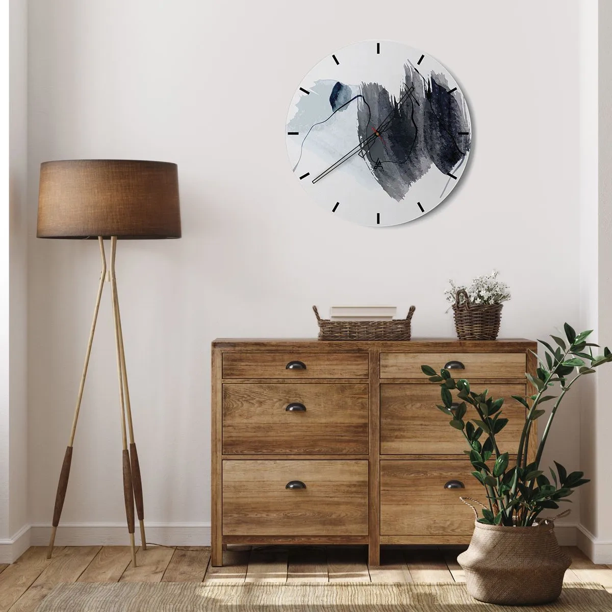 Wall clock - Clock on glass - Intensity and Movement - 30x30 cm