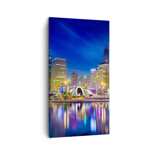 Canvas picture - Rainbow Night of a Metropolis - 45x80 cm