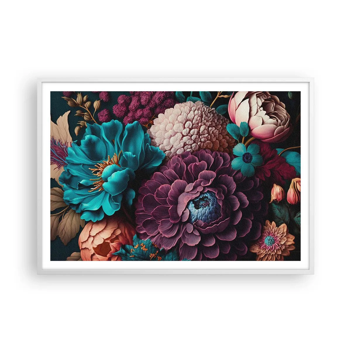 Poster in white frmae - Rich Nature - 100x70 cm