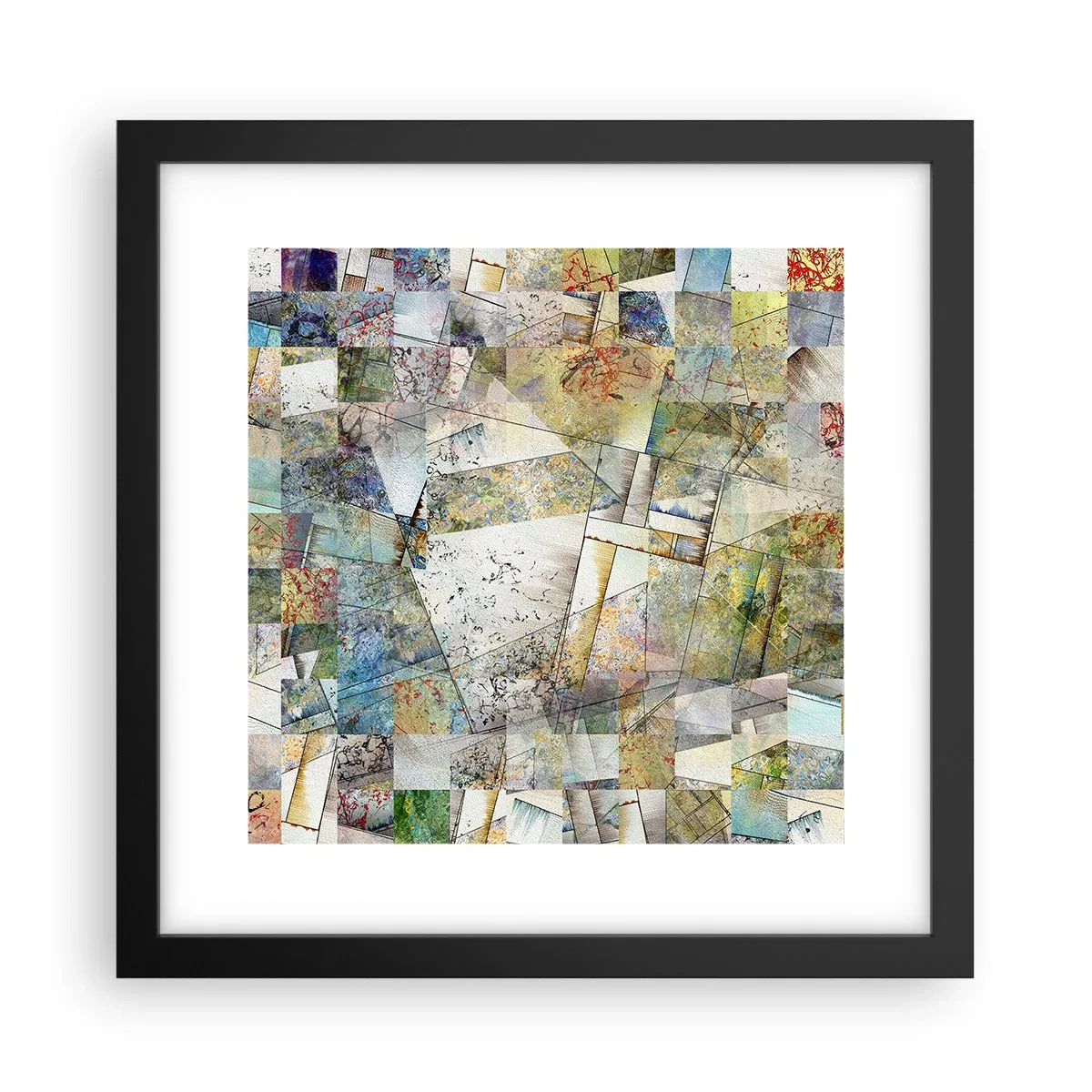 Poster in black frame - Geometric Reshuffling - 30x30 cm