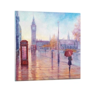 Glass picture - London Autumn Day - 30x30 cm