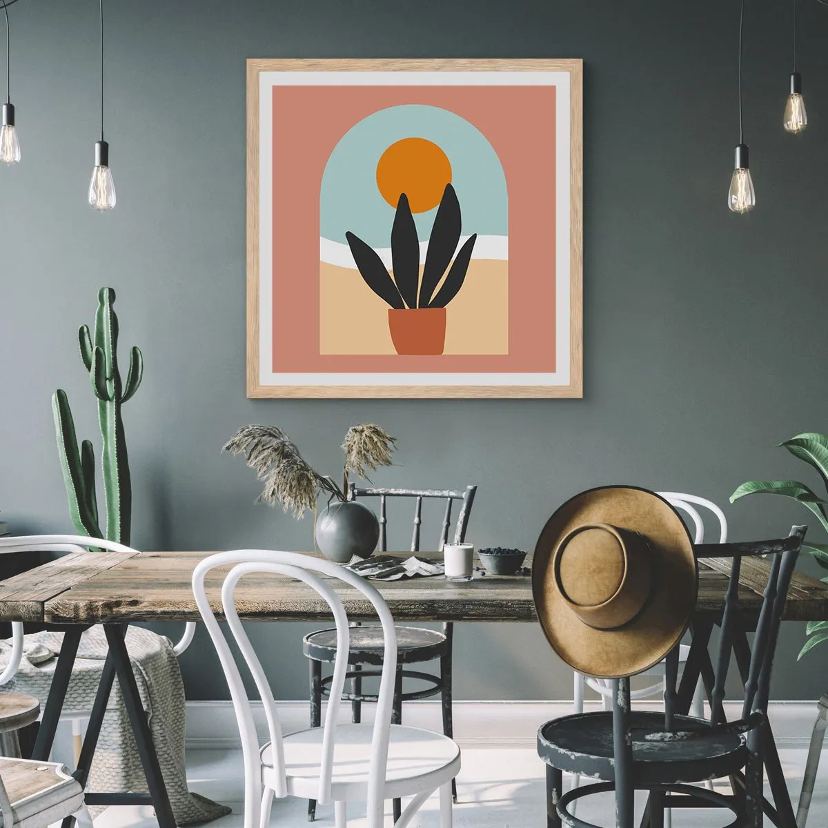 Poster in light oak frame - Small Joys - 30x30 cm