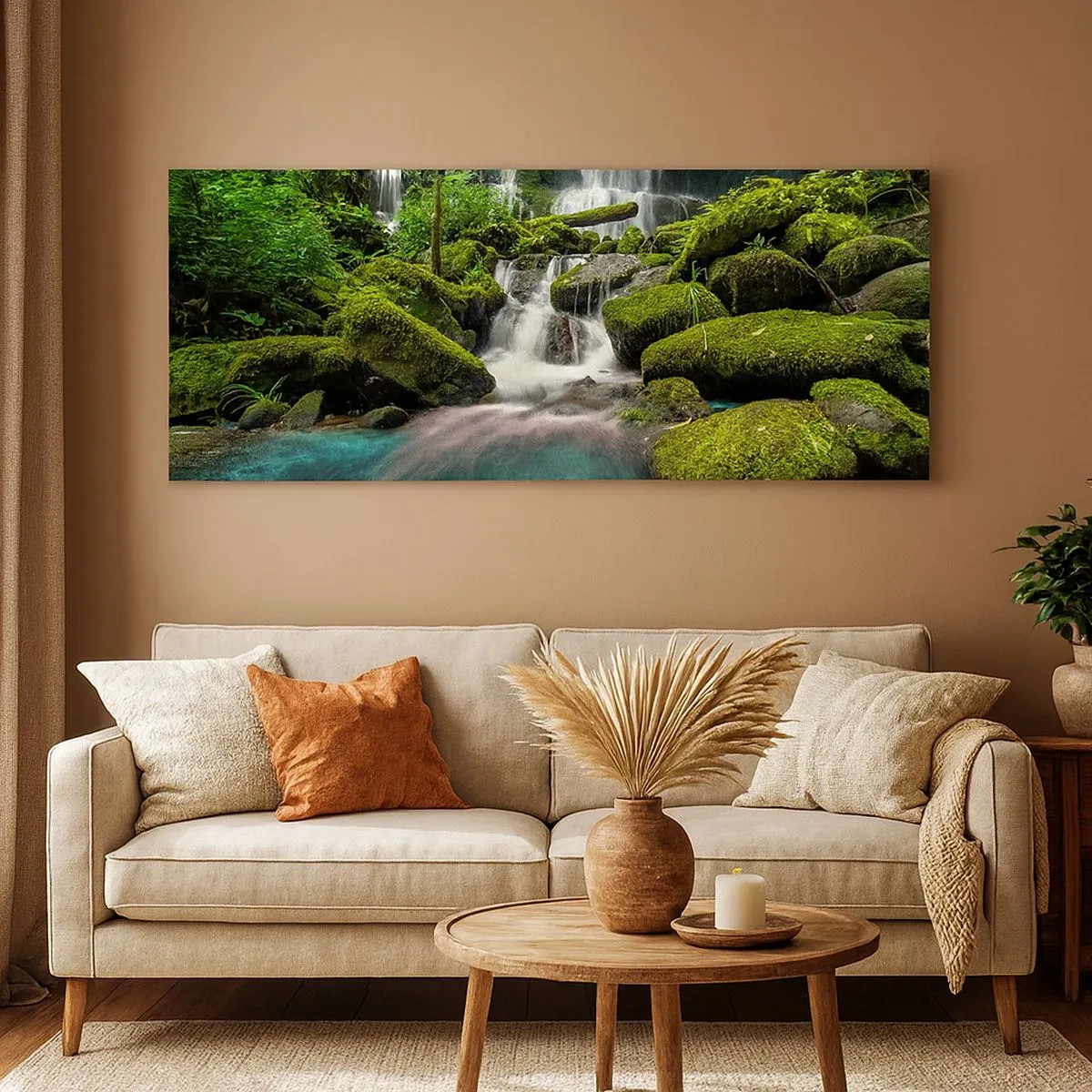 Canvas picture - Turquoise, Sapphire and Silver - 100x40 cm