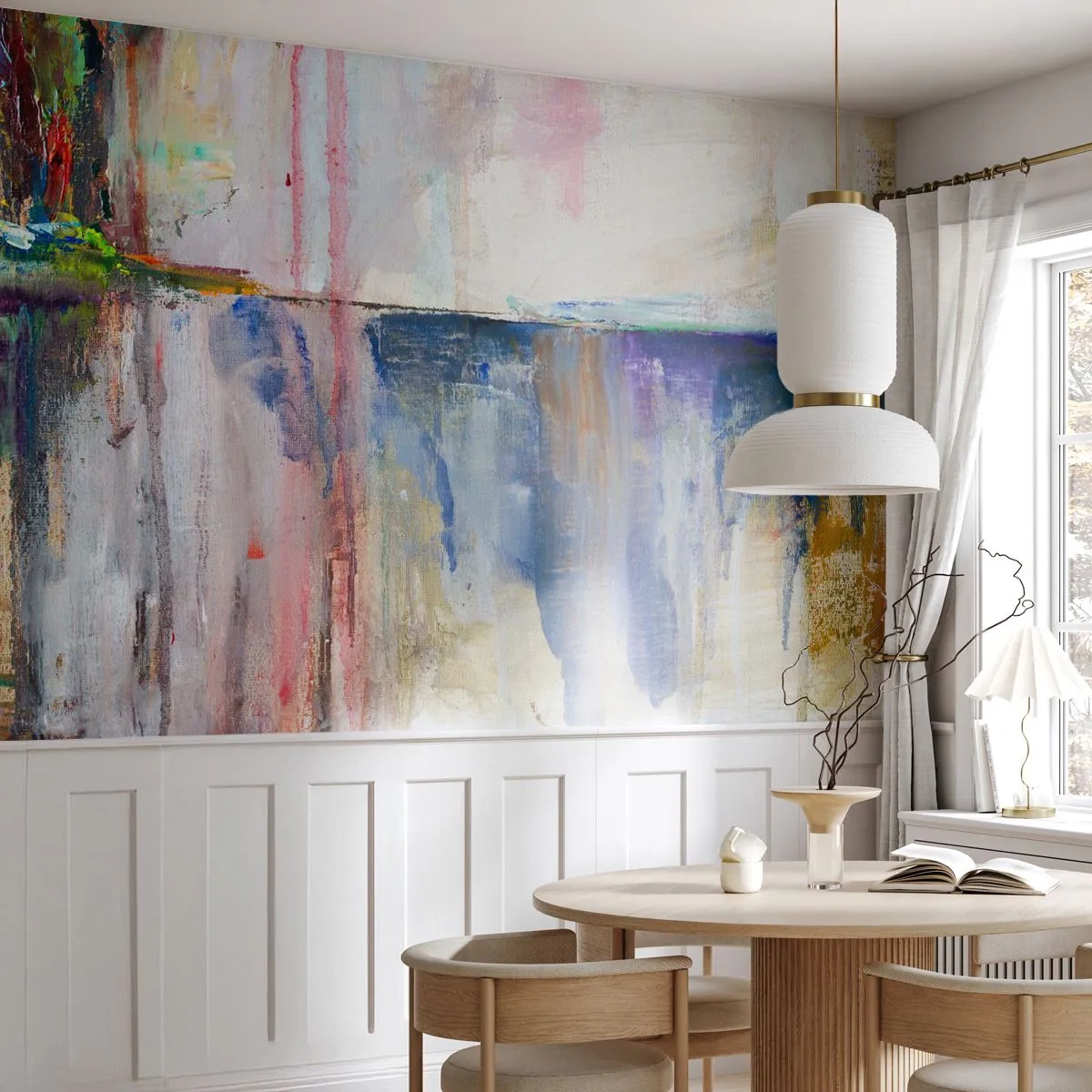 Photo Wallpaper Premium Sand - Colourful Impressions an Associations - Abstraction, Piece, Painting - 300x210 cm