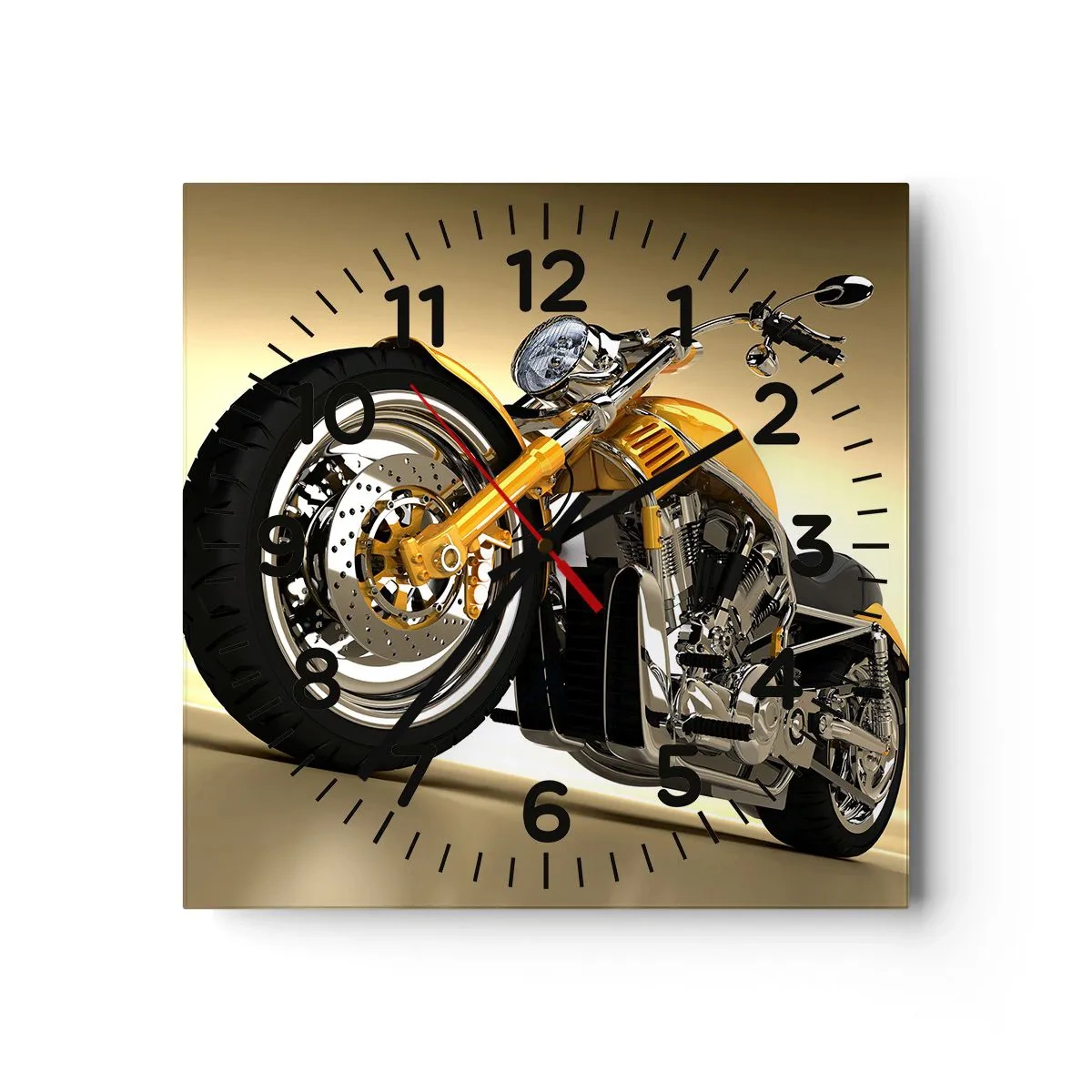 Wall clock - Clock on glass - Dreams of Strength and Speed - 40x40 cm