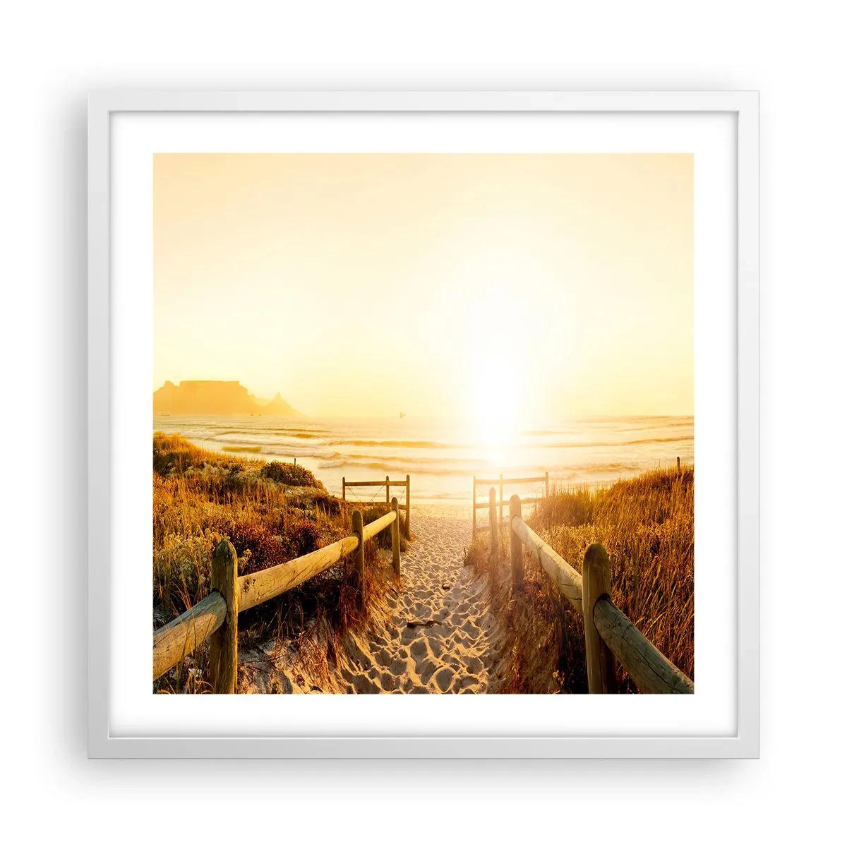 Poster in white frmae - Through the Dune, Towards the Sun - 50x50 cm