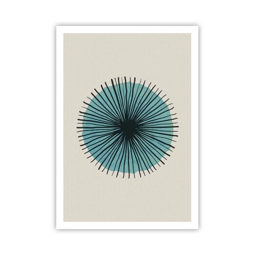 Poster - Rays on Blue - 70x100 cm