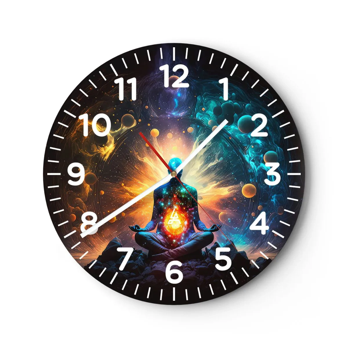 Wall clock - Clock on glass - Cosmic Calm - 40x40 cm