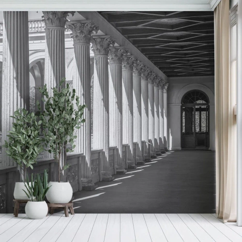 Photo Wallpaper Standard Eco - Sunny Arcade - Columns, Architecture, Classic - 400x280 cm
