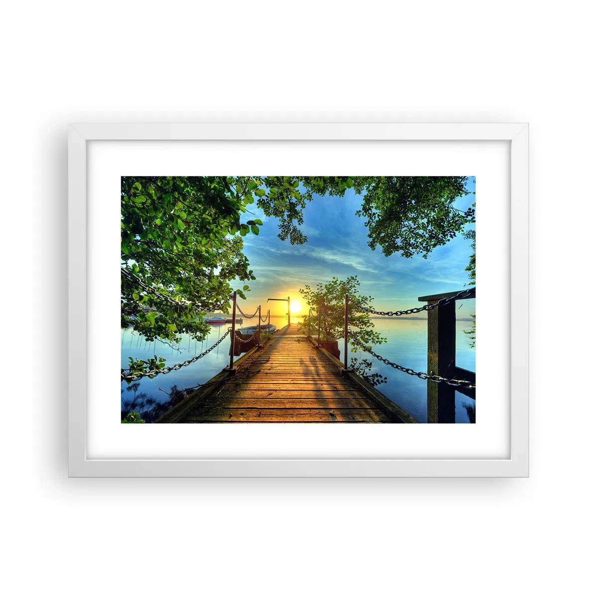 Poster in white frmae - Sunset by the Water - 40x30 cm