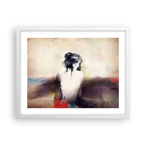 Poster in white frmae - Gentle Lines, Oval Shapes - 50x40 cm