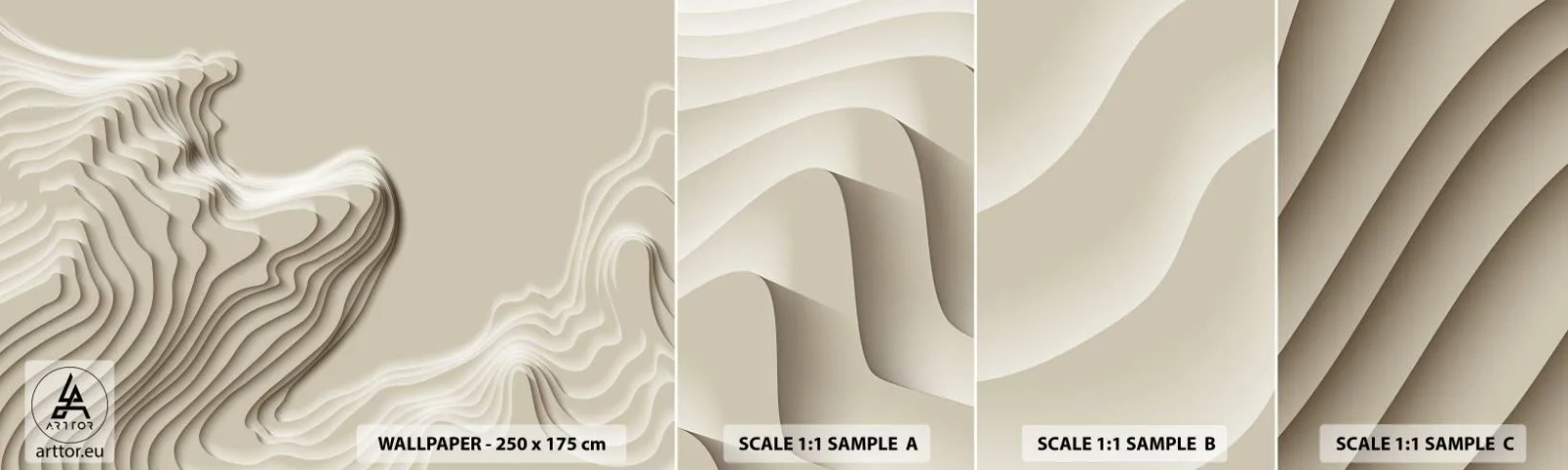 Photo Wallpaper Sample Self-Adhesive Deluxe Sticker - Topography of Art. - Abstraction, Piece, 3D - 100x30 cm