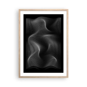 Poster in light oak frame - Dance of the Light in Space - 50x70 cm