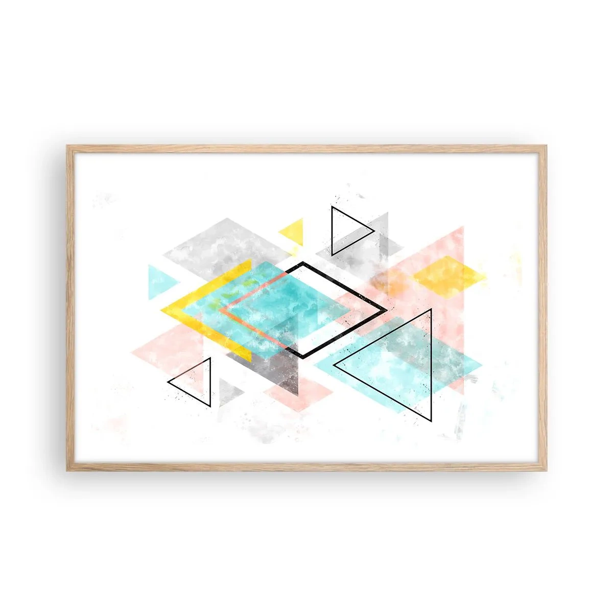 Poster in light oak frame - Geometric Play - 91x61 cm