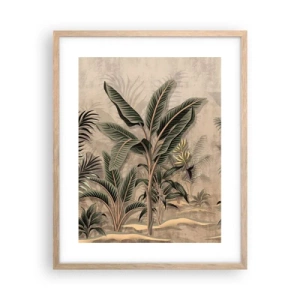 Poster in light oak frame - Engraving in Colonial Style - 40x50 cm
