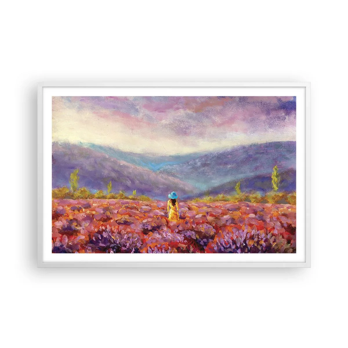 Poster in white frmae - In Lavendar World - 91x61 cm