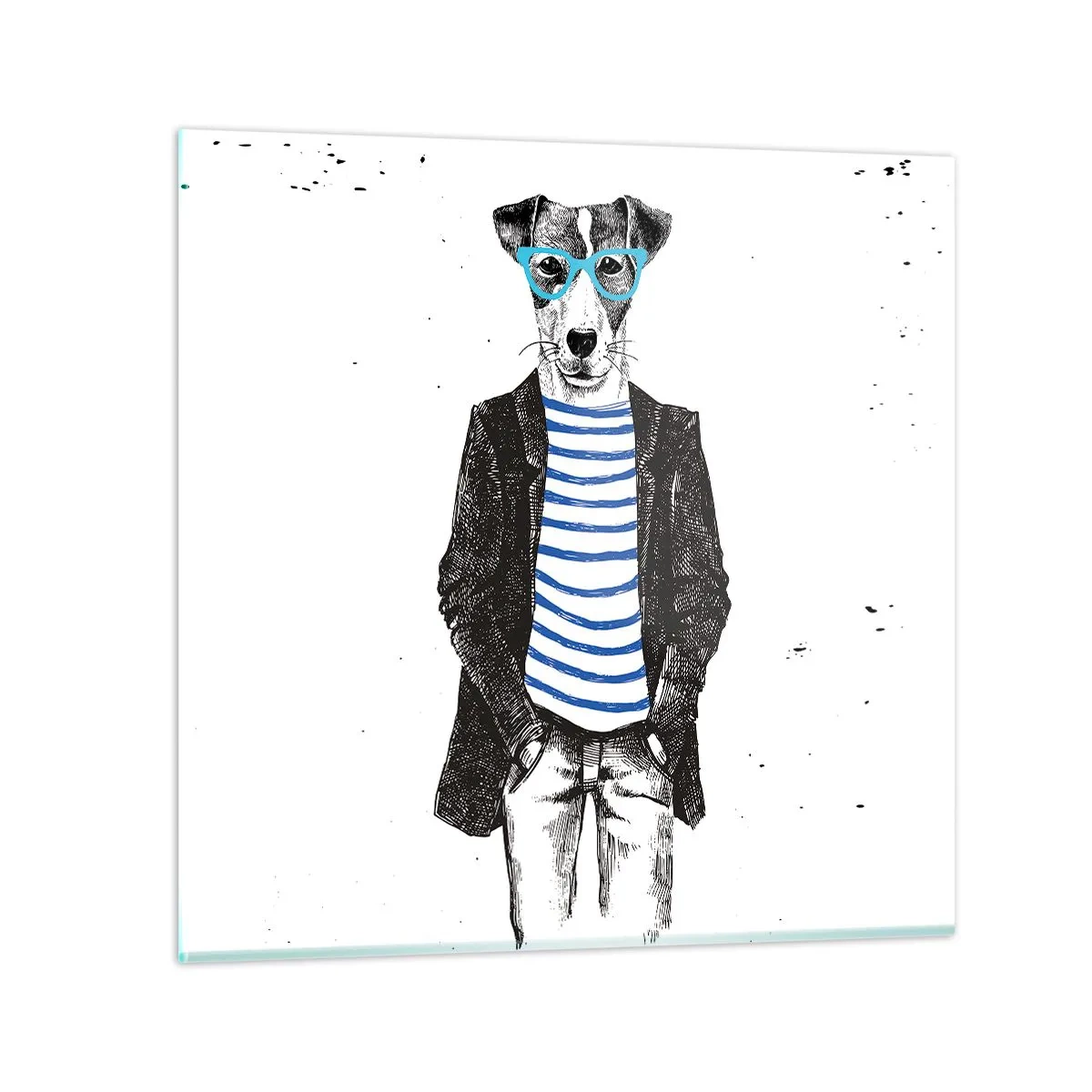 Glass picture - Gentleman Dog - 60x60 cm