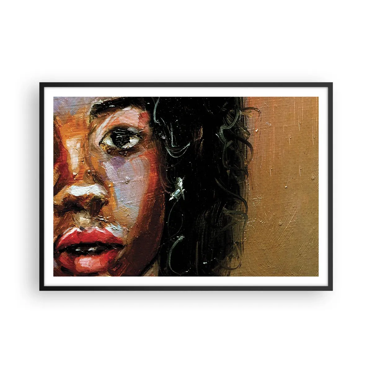 Poster in black frame - Black and Shine - 100x70 cm